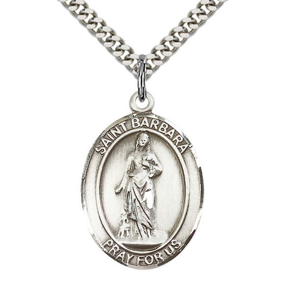 Saint Barbara Sterling Silver Medal - Picture 1 of 1